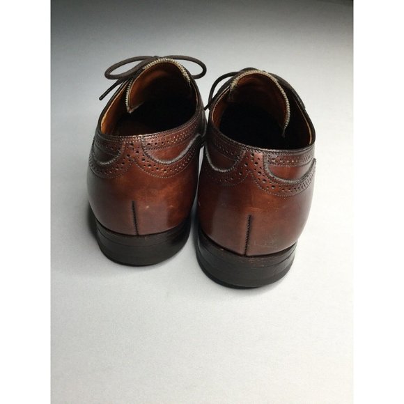 VTG Frank Brothers Cognac Burgundy Brown Brogue Wingtip Oxfords Men’s Sz 12 AAA main image 12